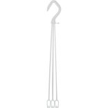 Desch Hanging basket függőcserép akasztóval, 19 cm (2,4l) - fehér / szürke