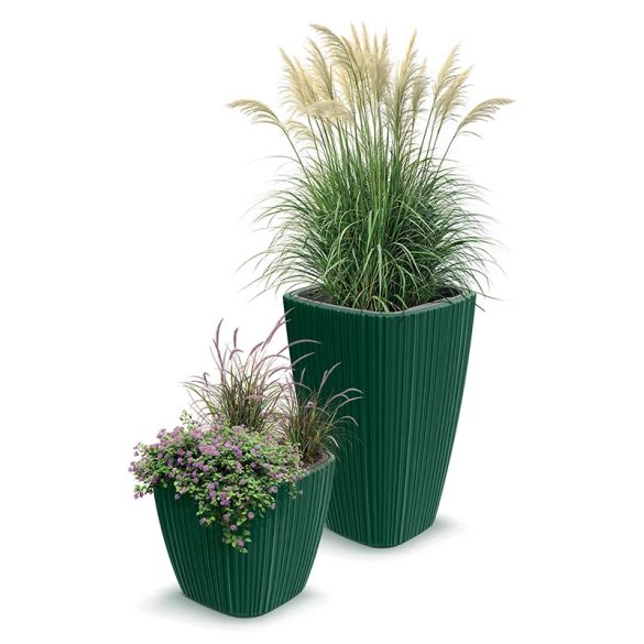 Prosperplast Oro Square virágcserép, 30 cm - sötétszürke