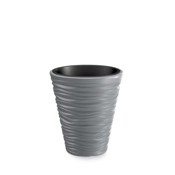 Prosperplast Sand Low virágcserép, 30 cm - kő szürke