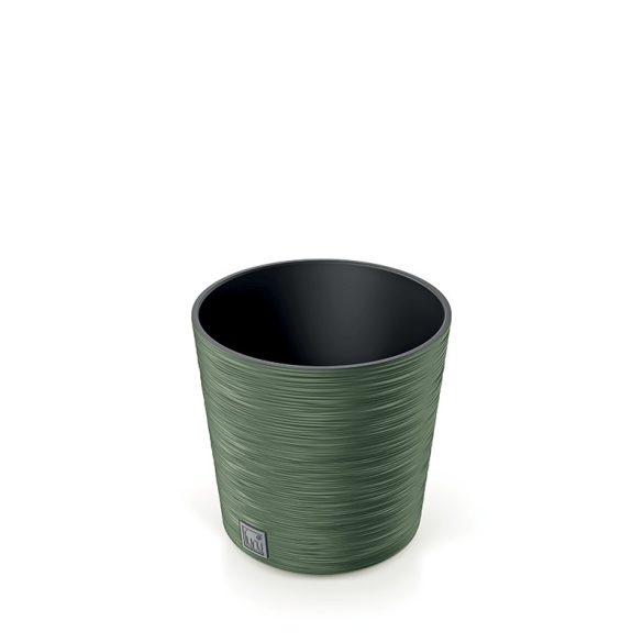Prosperplast Furu Low Round virágcserép, 25 cm - föld zöld