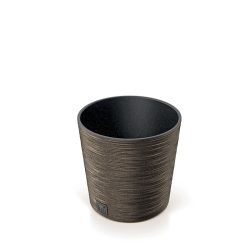   Prosperplast Furu Low Round Eco Wood virágcserép, 25 cm - kávé
