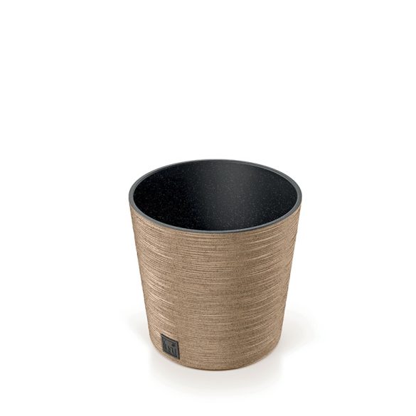 Prosperplast Furu Low Round Eco Wood virágcserép, 25 cm - natúr