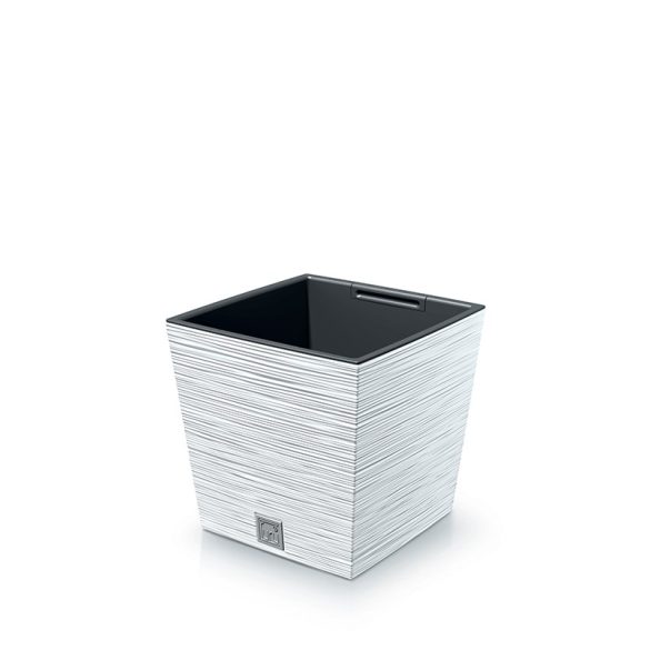 Prosperplast Furu Square Low virágcserép, 24 cm - fehér