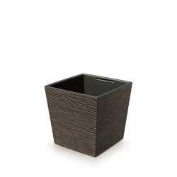   Prosperplast Furu Square Low Eco Wood virágcserép, 24 cm - kávé