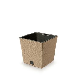   Prosperplast Furu Square Low Eco Wood virágcserép, 24 cm - natúr
