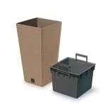 Prosperplast Furu Square Eco Wood virágcserép, 30 cm - natúr