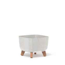   Prosperplast Gracia Square Eco Wood virágcserép, 29 cm - fehér