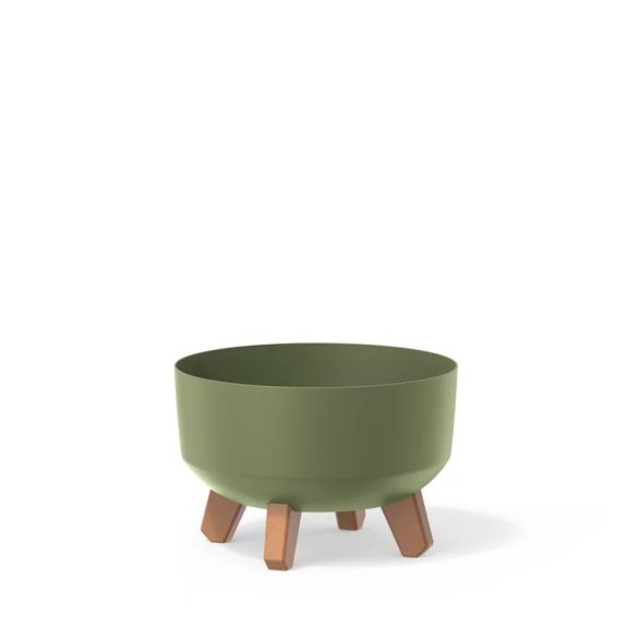 Prosperplast Gracia Low alacsony virágcserép, 24 cm - föld zöld