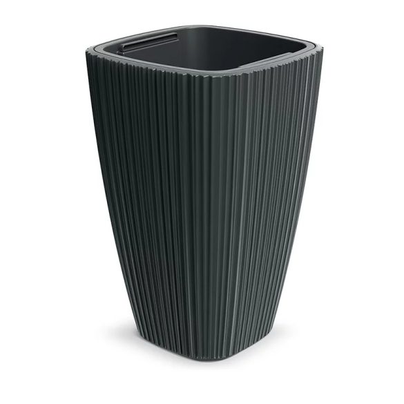 Prosperplast Oro High Square virágcserép, 30 cm - sötét szürke