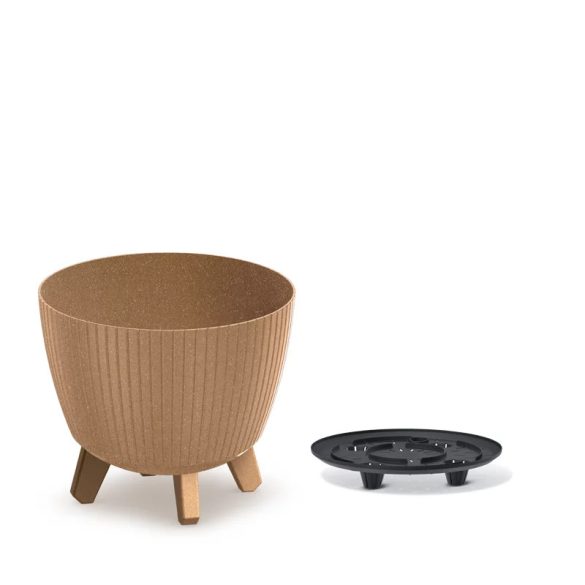 Lamia Eco Wood virágcserép lábakkal, 24 cm - natúr