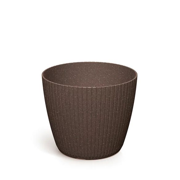 Prosperplast Lamia round Eco Wood, 14 cm - kávé