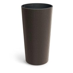 Lamia Slim Eco Wood virágcserép, 30 cm - kávé