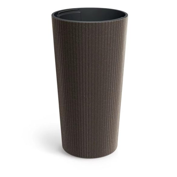 Lamia Slim Eco Wood virágcserép, 30 cm - kávé