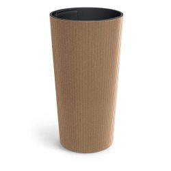 Lamia Slim Eco Wood virágcserép, 30 cm - natúr