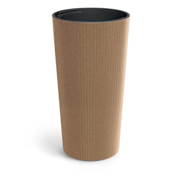 Lamia Slim Eco Wood virágcserép, 30 cm - natúr