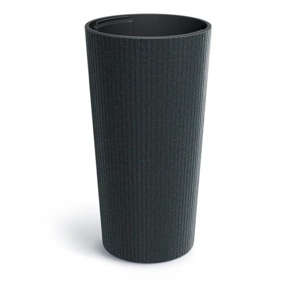 Lamia Slim Eco Wood virágcserép, 30 cm - antracit