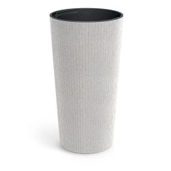 Lamia Slim Eco Wood virágcserép, 30 cm - fehér
