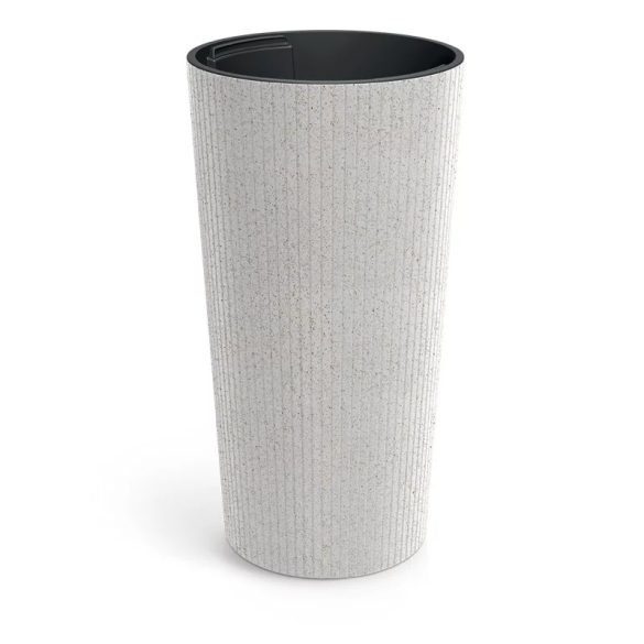 Lamia Slim Eco Wood virágcserép, 30 cm - fehér