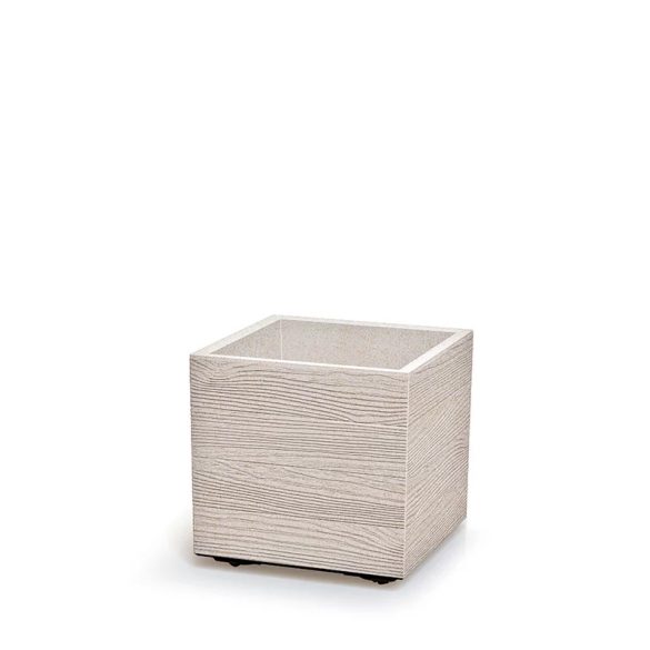 Prosperplast Madera Case Eco Wood virágláda, 40 cm - fehér