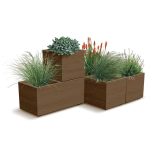 Prosperplast Madera Case Eco Wood virágcserép, 80 cm - kávé