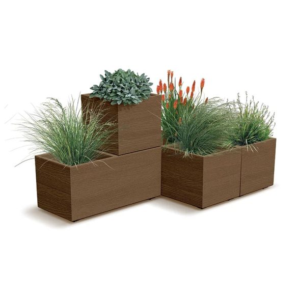 Prosperplast Madera Case Eco Wood virágcserép, 80 cm - kávé