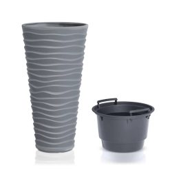 Prosperplast Sand Slim virágcserép, 30 cm - kő szürke