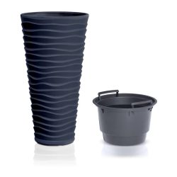 Prosperplast Sand Slim virágcserép, 30 cm - antracit