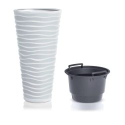 Prosperplast Sand Slim virágcserép, 30 cm - fehér