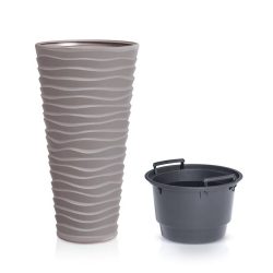 Prosperplast Sand Slim virágcserép, 40 cm - mokka