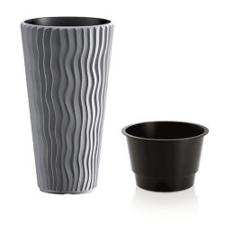 Prosperplast Sandy Slim virágcserép, 30 cm - kő szürke