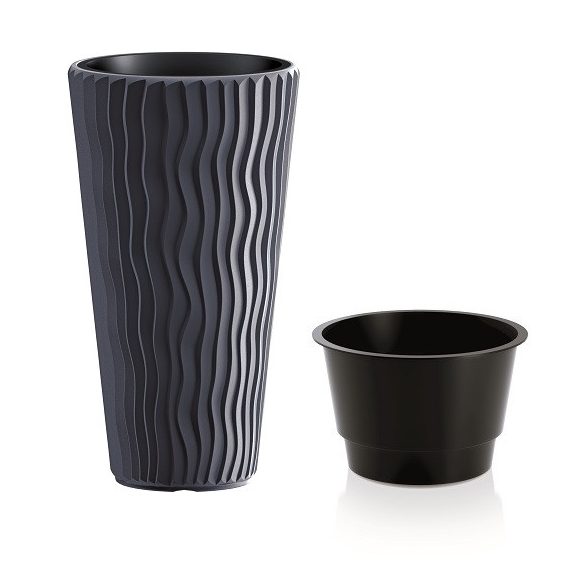 Prosperplast Sandy Slim virágcserép, 30 cm - antracit