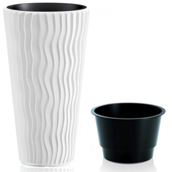 Prosperplast Sandy Slim virágcserép, 40 cm - fehér