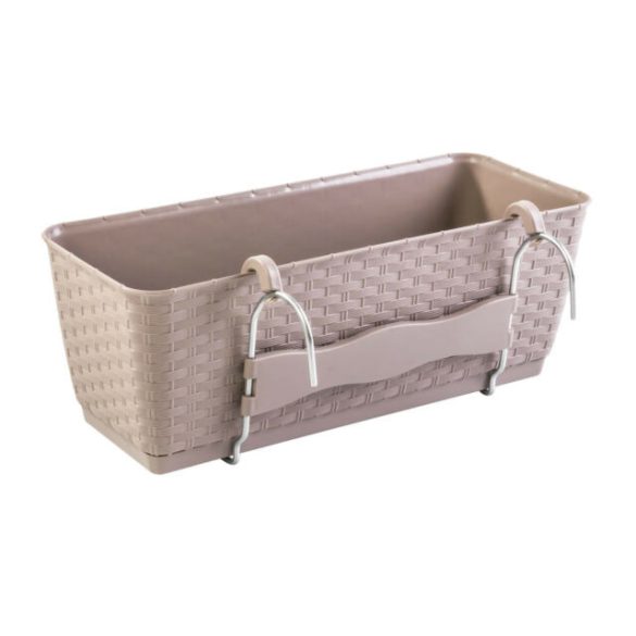 Ratolla Case virágláda szett - akasztóval és csepegtetővel, 49,2 cm (mokka)