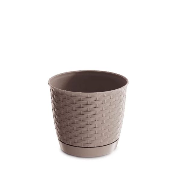 Prosperplast Ratolla round virágcserép, 25 cm - mokka