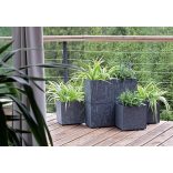 Prosperplast Sierra Sqiare Beton Effect virágcserép, 30 cm - marengo