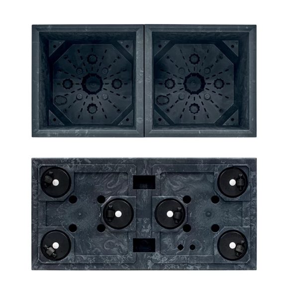 Prosperplast Sierra Sqiare Beton Effect virágcserép, 30 cm - marengo