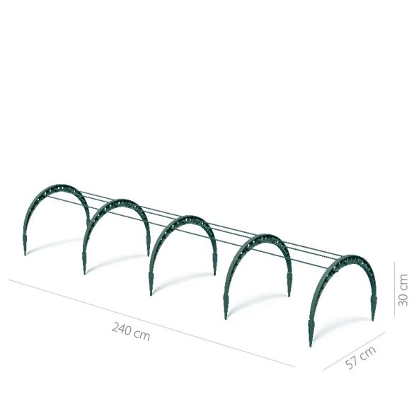 Prosperplast Floo Tunnel kerti fóliasátor, 240 cm - zöld