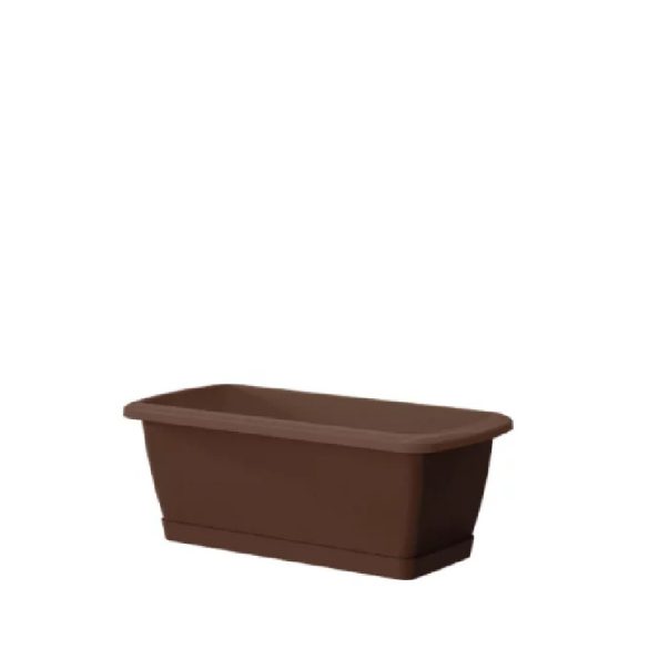 Prosperplast Respana easycare balkonláda öntözőnyílással és tálcával, 40 cm - barna