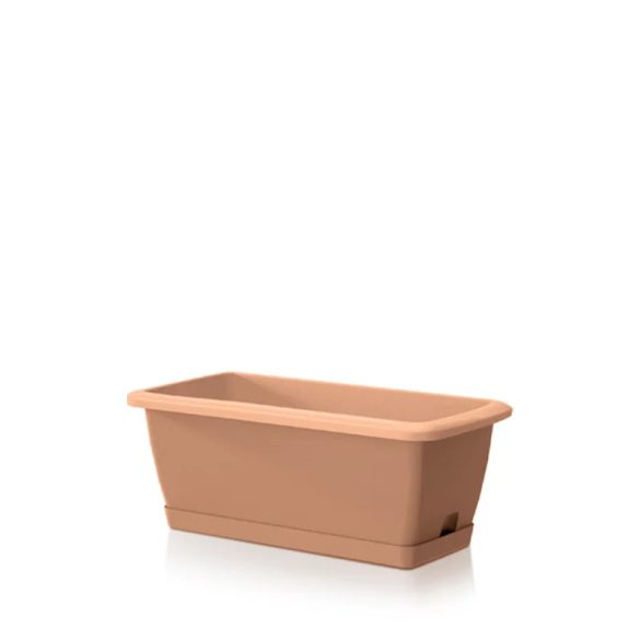 Prosperplast Respana easycare balkonláda öntözőnyílással és tálcával, 40 cm - terrakotta