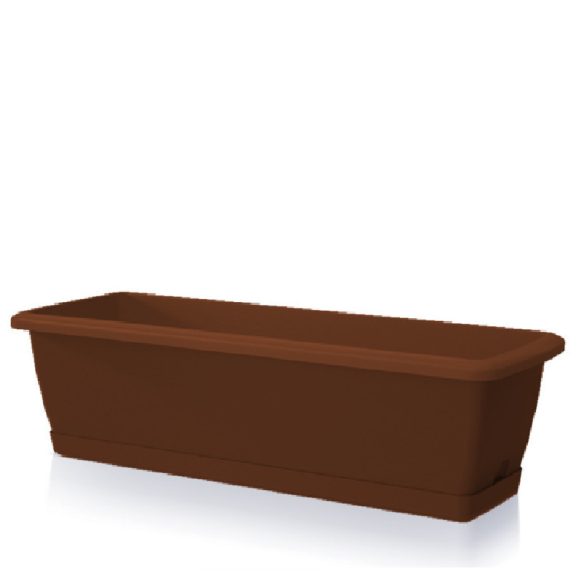 Prosperplast Respana easycare balkonláda öntözőnyílással és tálcával, 60 cm - barna