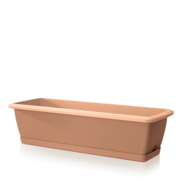 Prosperplast Respana easycare balkonláda öntözőnyílással és tálcával, 60 cm - terrakotta