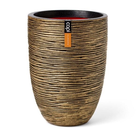 Capi Rib Low virágcserép, 34x46 cm - fekete/arany