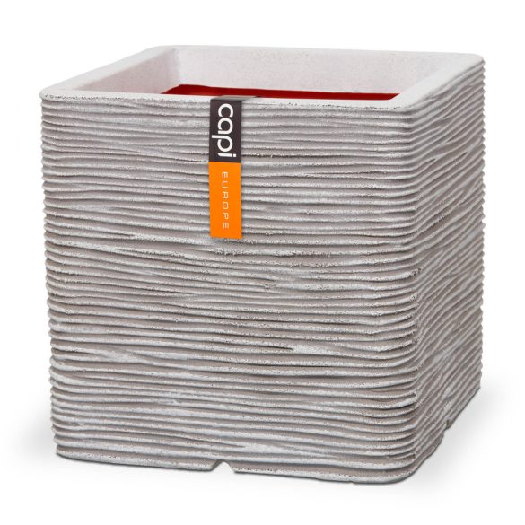 Capi Square Rib virágcserép, 30x30x30 cm - elefántcsont