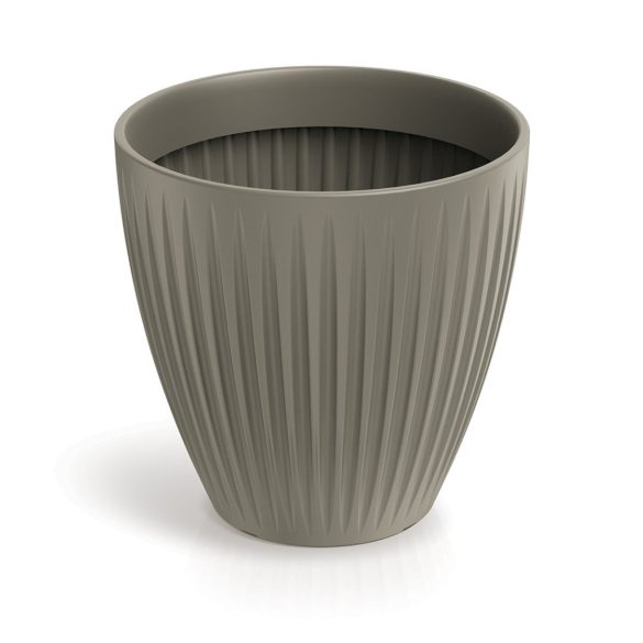 Prosperplast Ethick Latia round virágcserép, 48 cm - mokka